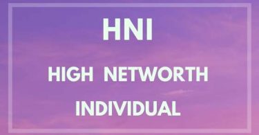 HNI High Networth Individual