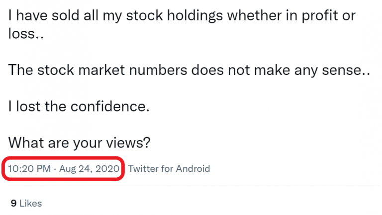 Sold all stocks August 2020